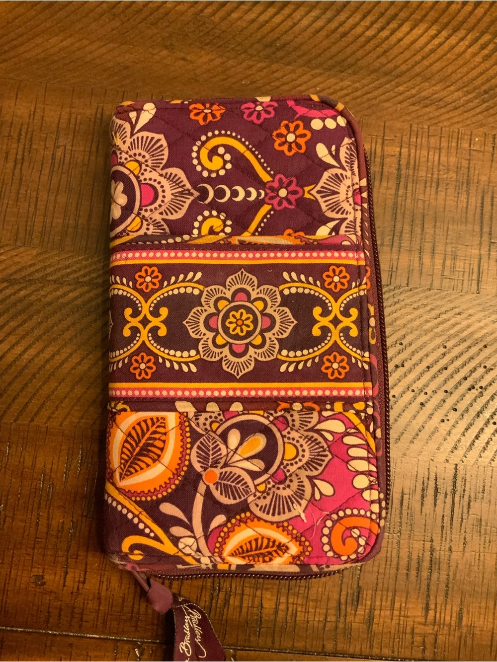 EUC Vera Bradley Plum Crazy Wallet